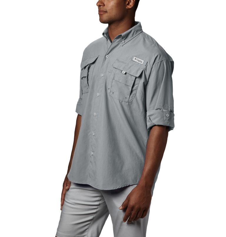 Thumbnail: Men’s PFG Bahama II Long Sleeve Shirt - Tall, Color: Cool Grey, image 3