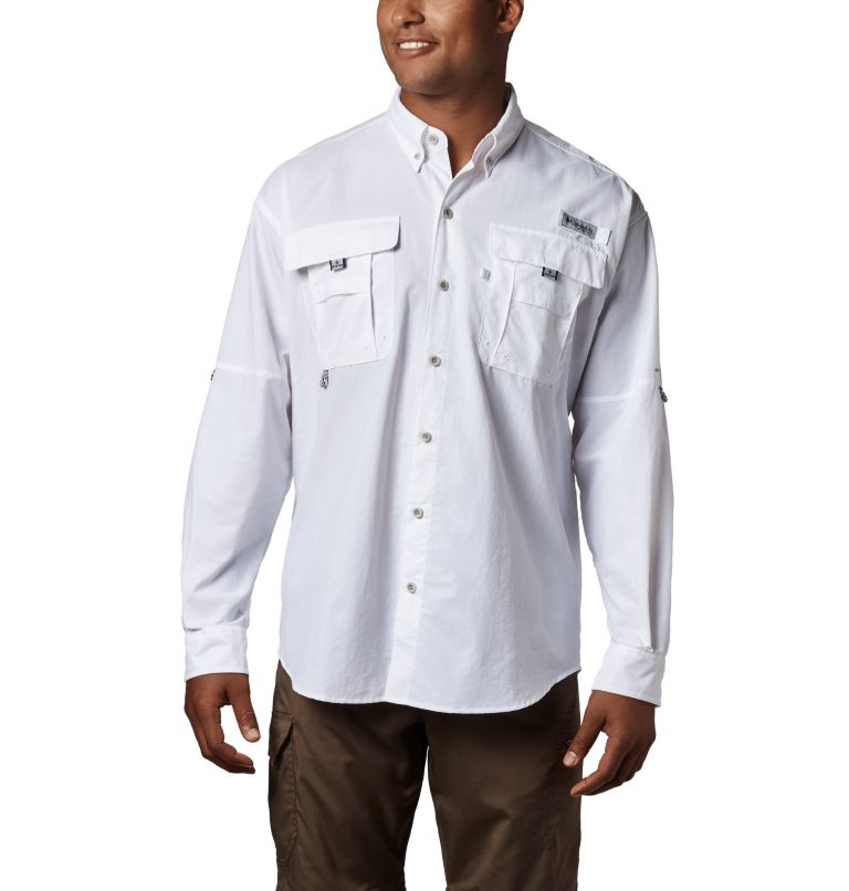 Thumbnail: Men’s PFG Bahama II Long Sleeve Shirt - Tall, Color: White, image 1