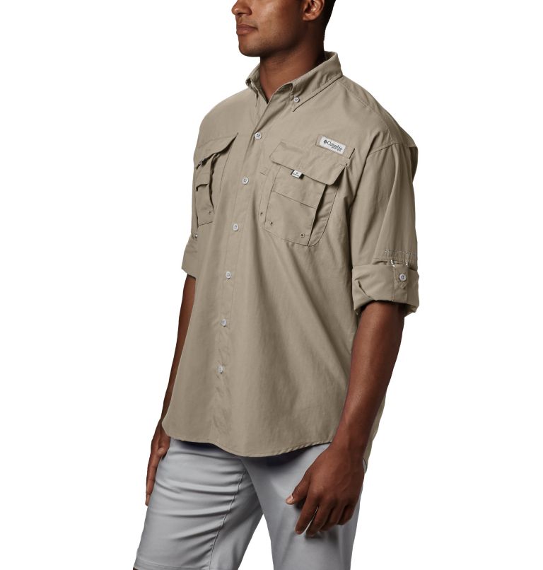 Thumbnail: Men’s PFG Bahama II Long Sleeve Shirt - Tall, Color: Fossil, image 3