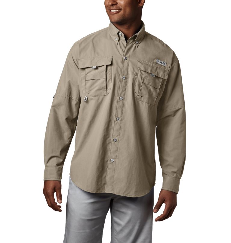 Men’s PFG Bahama II Long Sleeve Shirt - Tall, Color: Fossil, image 1