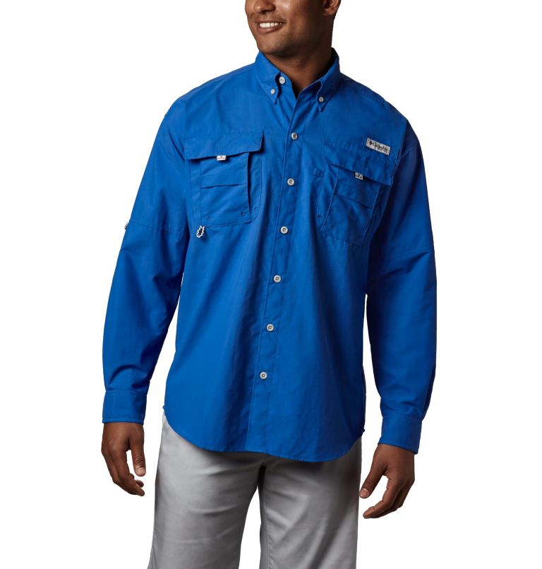 Men’s PFG Bahama II Long Sleeve Shirt - Tall, Color: Vivid Blue, image 1