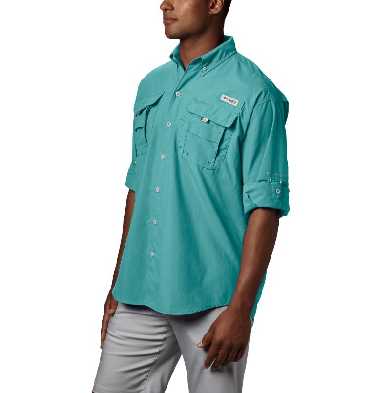 Thumbnail: Men’s PFG Bahama II Long Sleeve Shirt - Tall, Color: Gulf Stream, image 3