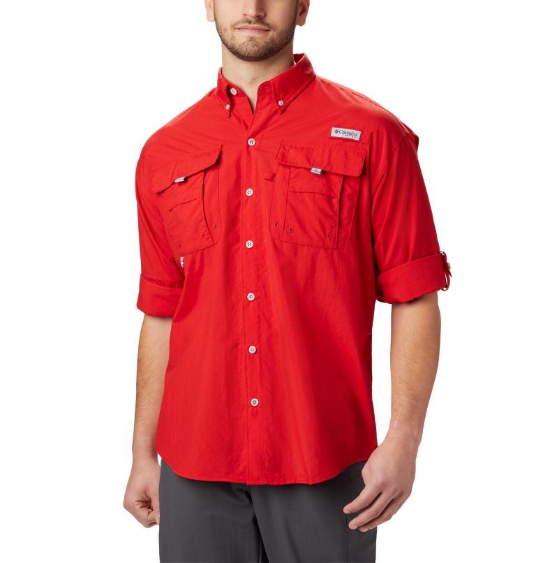 Men’s PFG Bahama II Long Sleeve Shirt - Tall, Color: Red Spark, image 3