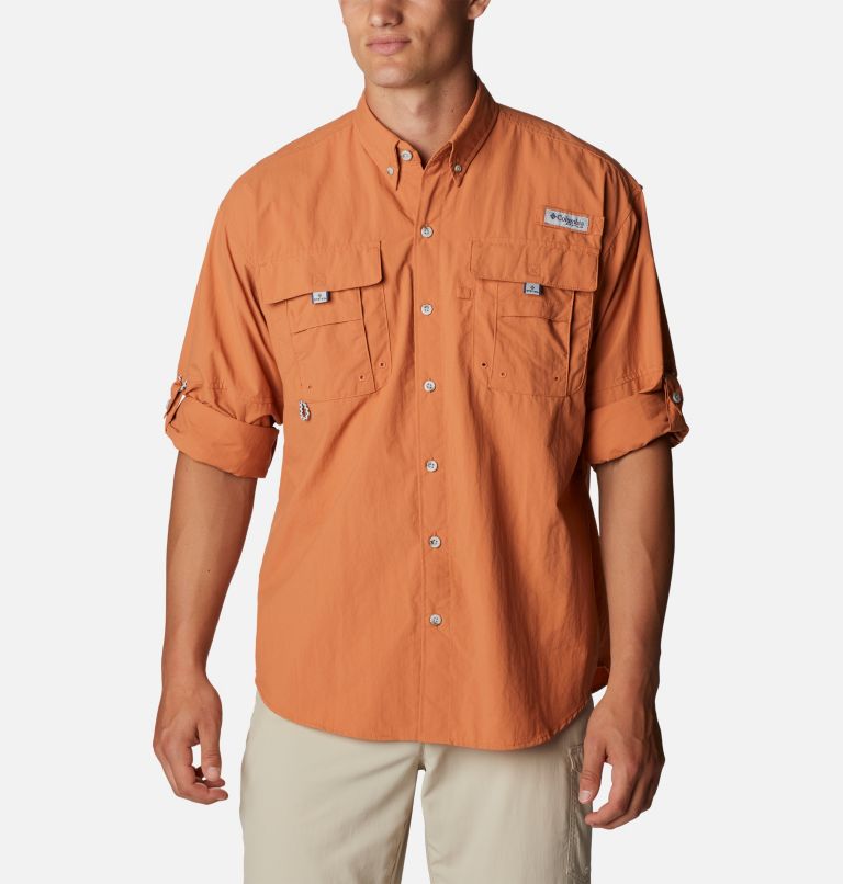 Thumbnail: Men’s PFG Bahama II Long Sleeve Shirt - Tall, Color: Island Orange, image 6