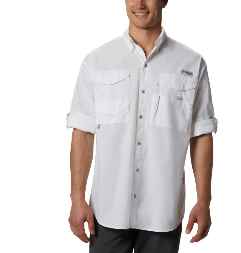 Thumbnail: Men’s PFG Bonehead Long Sleeve Shirt - Tall, Color: White, image 4