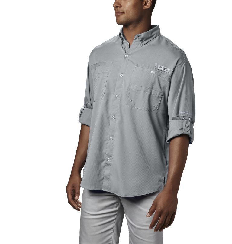 Chemise à manches longues PFG Tamiami II pour homme - Grandes tailles, Color: Cool Grey