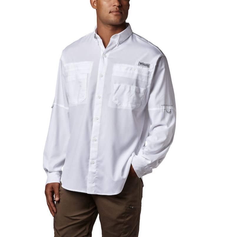 Thumbnail: Men’s PFG Tamiami II Long Sleeve Shirt - Tall, Color: White, image 1