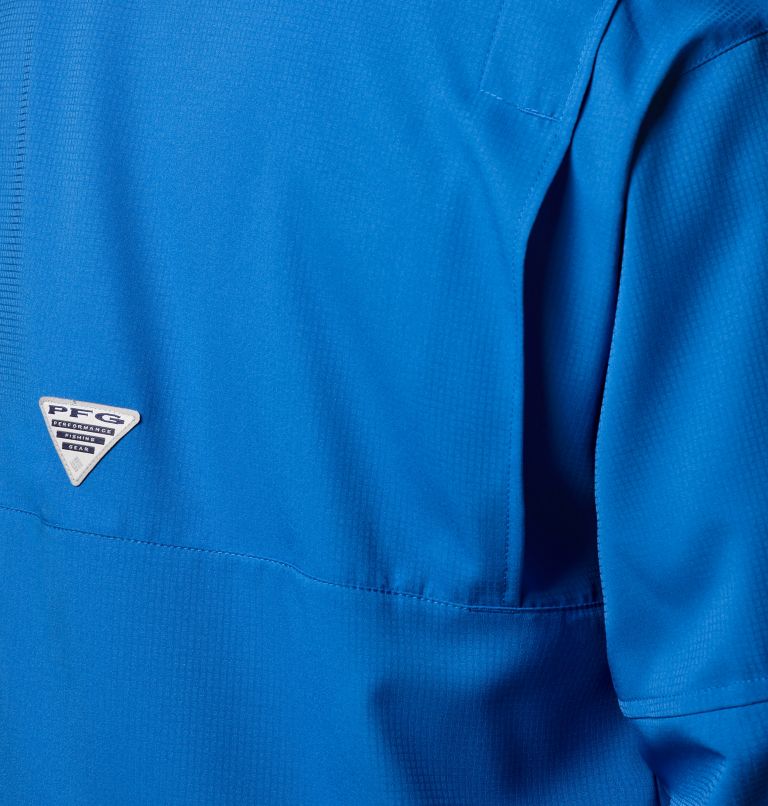 Thumbnail: Men’s PFG Tamiami II Long Sleeve Shirt - Tall, Color: Vivid Blue, image 5