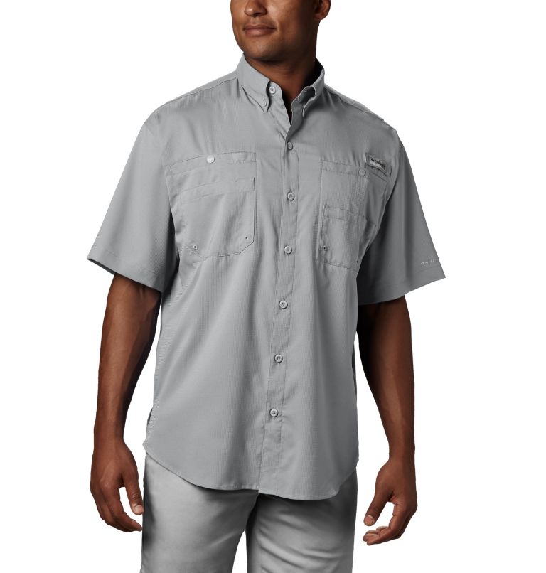 Thumbnail: Men’s PFG Tamiami II Short Sleeve Shirt - Tall, Color: Cool Grey, image 1