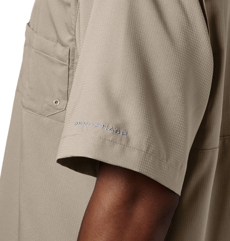 Thumbnail: Men’s PFG Tamiami II Short Sleeve Shirt - Tall, Color: Fossil, image 4