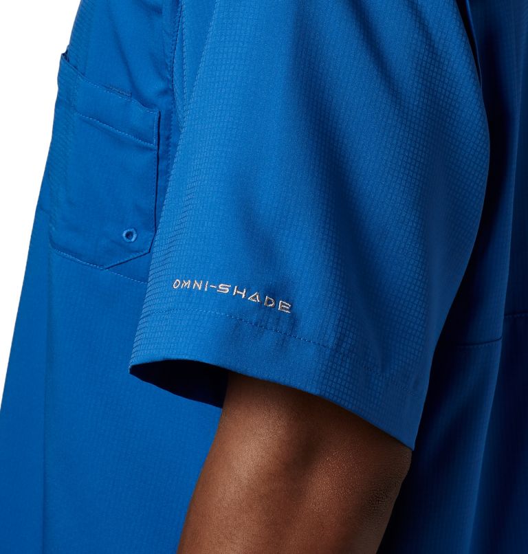 Thumbnail: Men’s PFG Tamiami II Short Sleeve Shirt - Tall, Color: Vivid Blue, image 4