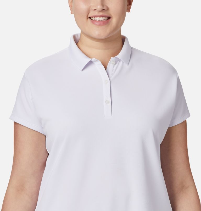 Thumbnail: Women’s PFG Innisfree Short Sleeve Polo Shirt - Plus Size, Color: White, image 5