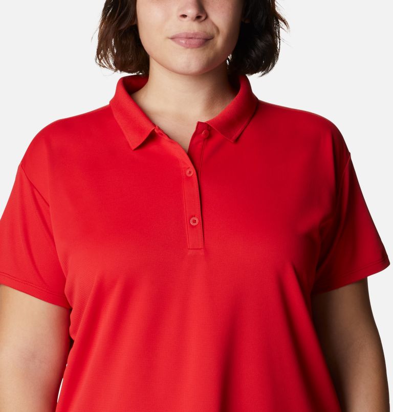 Women’s PFG Innisfree Short Sleeve Polo Shirt - Plus Size, Color: Red Spark