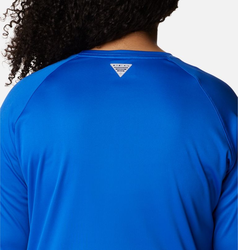 Women’s PFG Tidal Tee II Long Sleeve - Plus Size, Color: Blue Macaw, Gulf Stream Logo, image 5