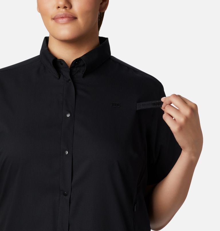 Thumbnail: Women’s PFG Tamiami II Short Sleeve Shirt - Plus Size, Color: Black, image 4