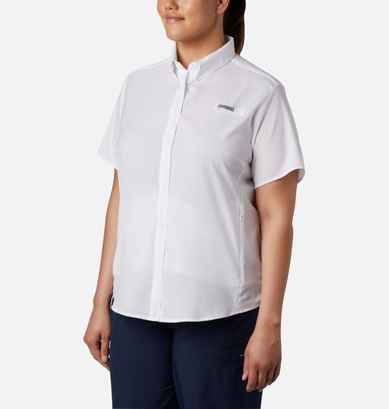 Thumbnail: Women’s PFG Tamiami II Short Sleeve Shirt - Plus Size, Color: White, image 1