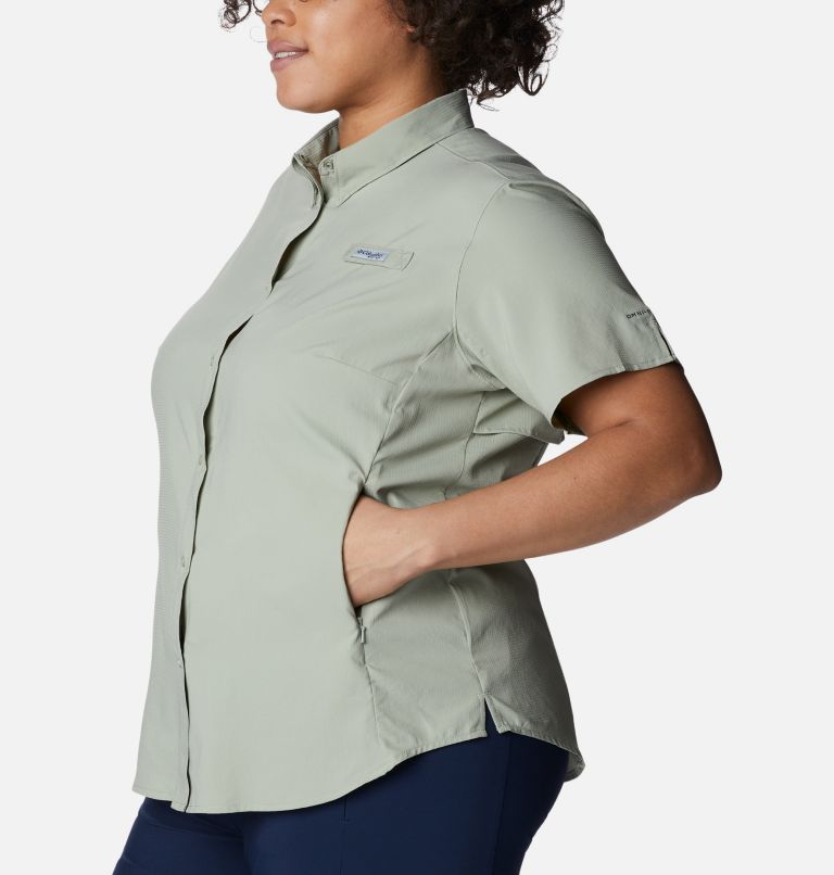 Columbia PFG Womens Medium Tamiami ll Green UPF40 Short Sleeve Casual Shirt NWT 