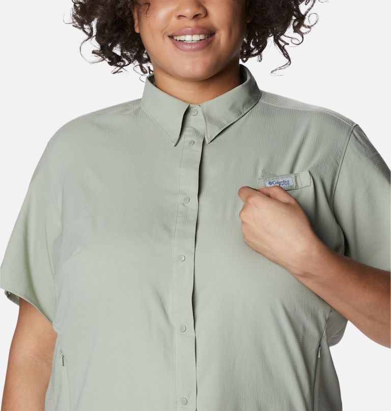 Women’s PFG Tamiami II Short Sleeve Shirt - Plus Size, Color: Safari, image 4