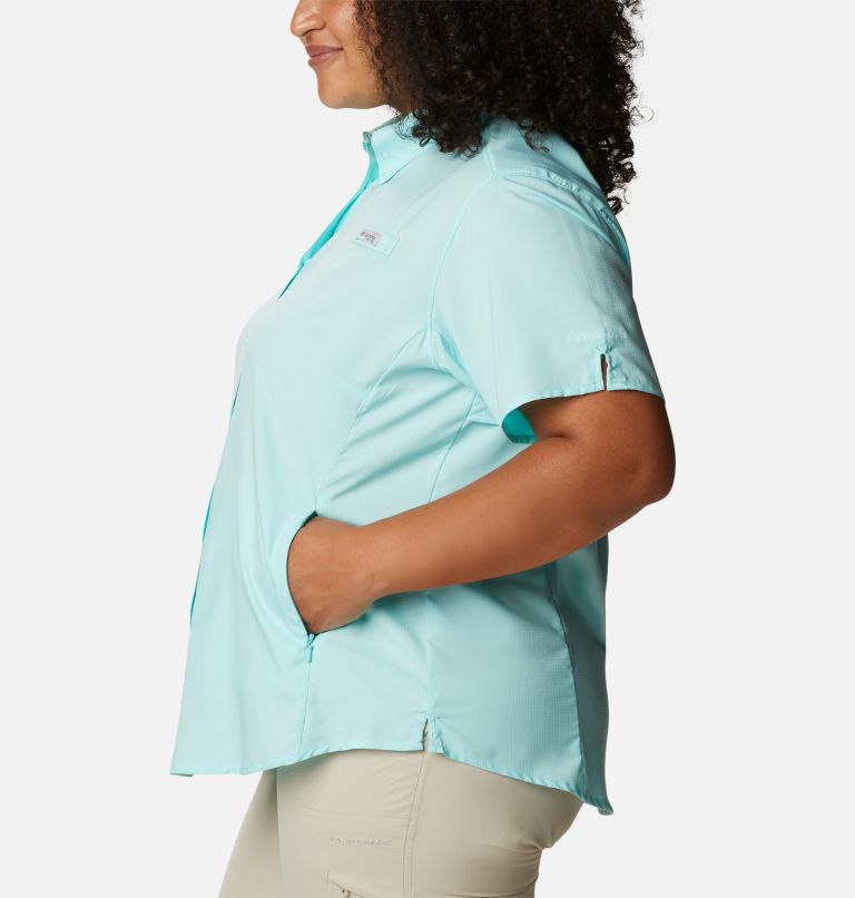 Women’s PFG Tamiami II Short Sleeve Shirt - Plus Size, Color: Gulf Stream, image 3