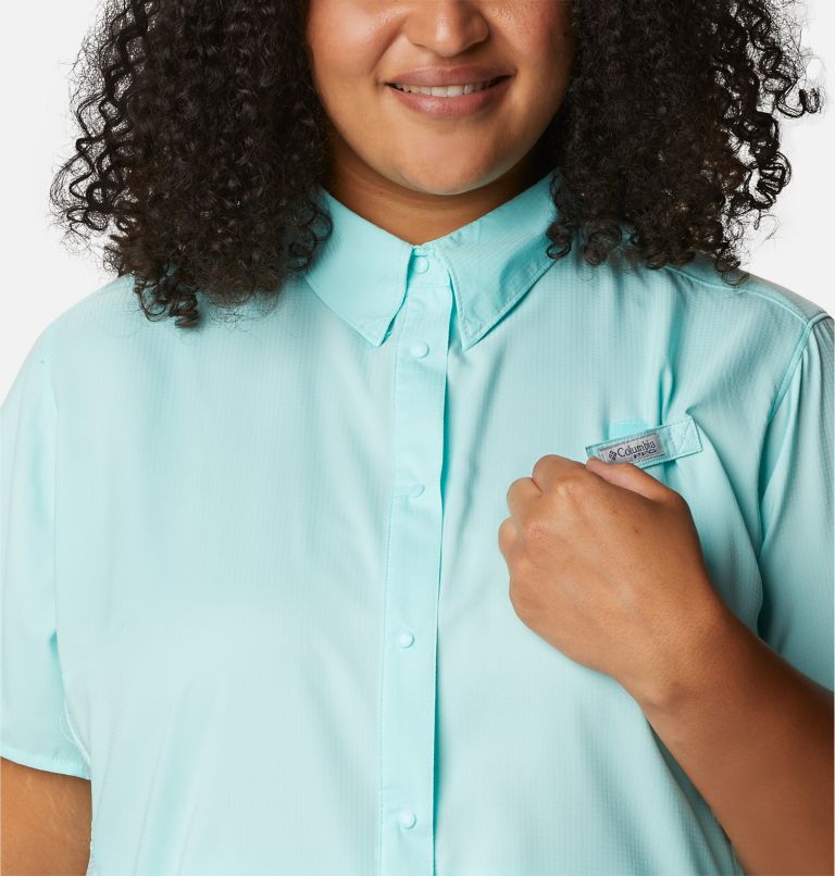 Women’s PFG Tamiami II Short Sleeve Shirt - Plus Size, Color: Gulf Stream, image 4