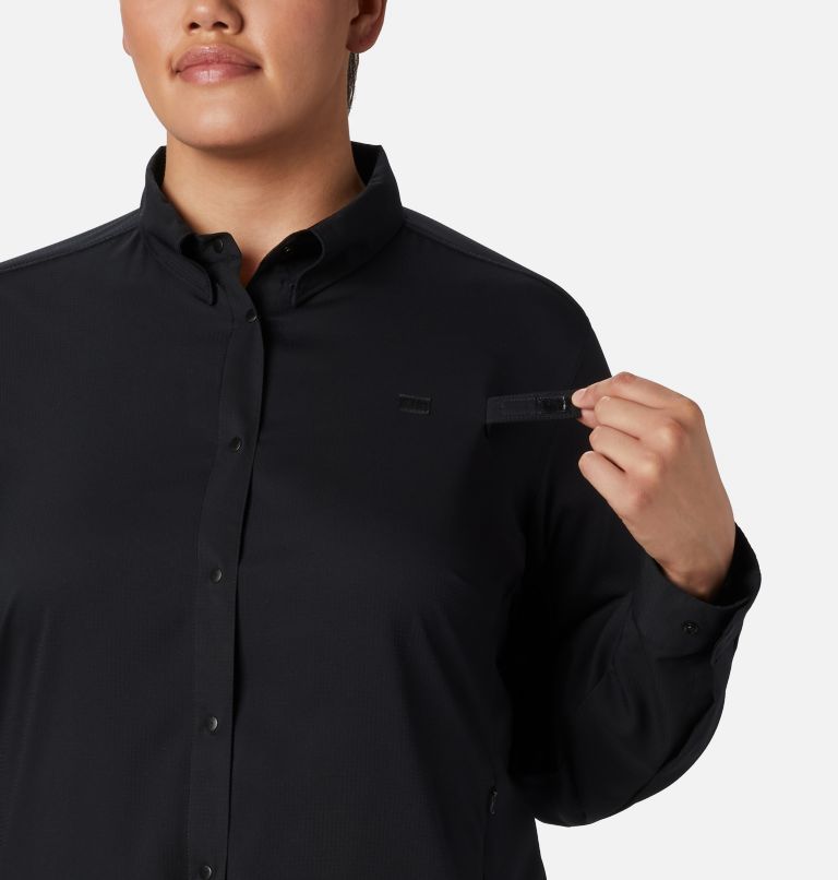 Women’s PFG Tamiami II Long Sleeve Shirt - Plus Size, Color: Black, image 4