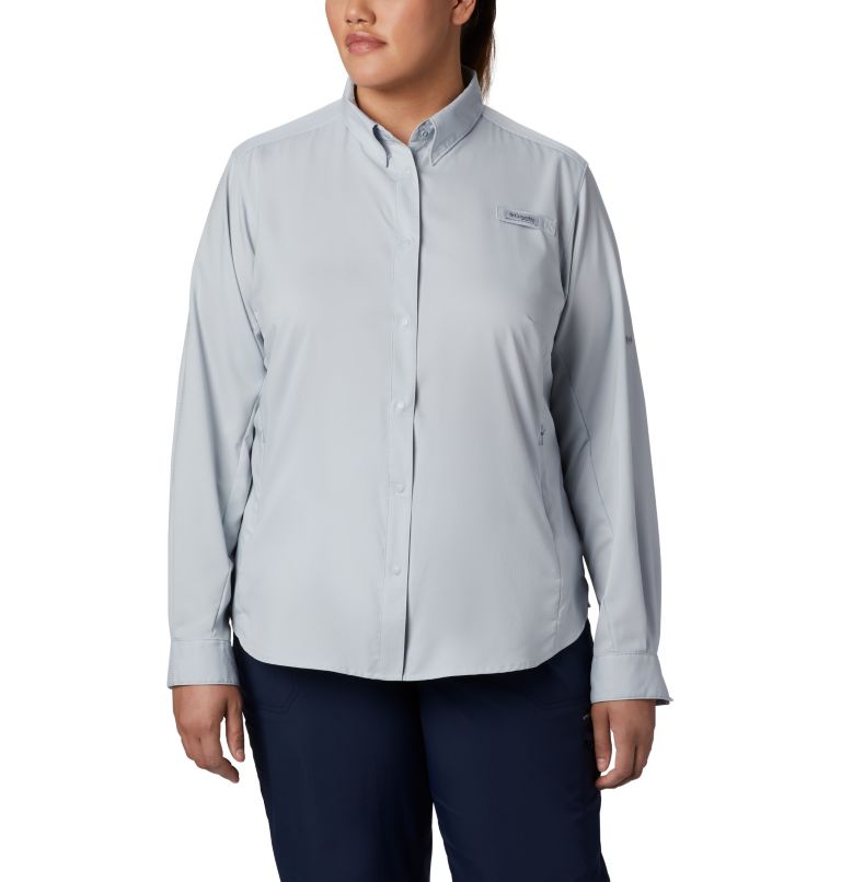 Women’s PFG Tamiami II Long Sleeve Shirt - Plus Size, Color: Cirrus Grey, image 1