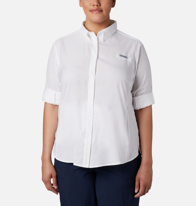Women’s PFG Tamiami II Long Sleeve Shirt - Plus Size, Color: White, image 6