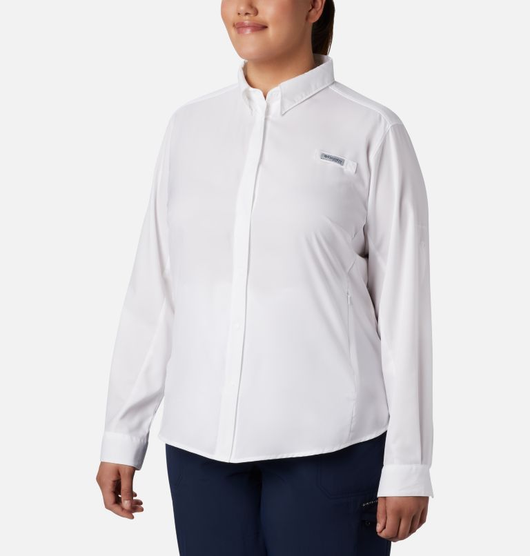 Women’s PFG Tamiami II Long Sleeve Shirt - Plus Size, Color: White, image 1