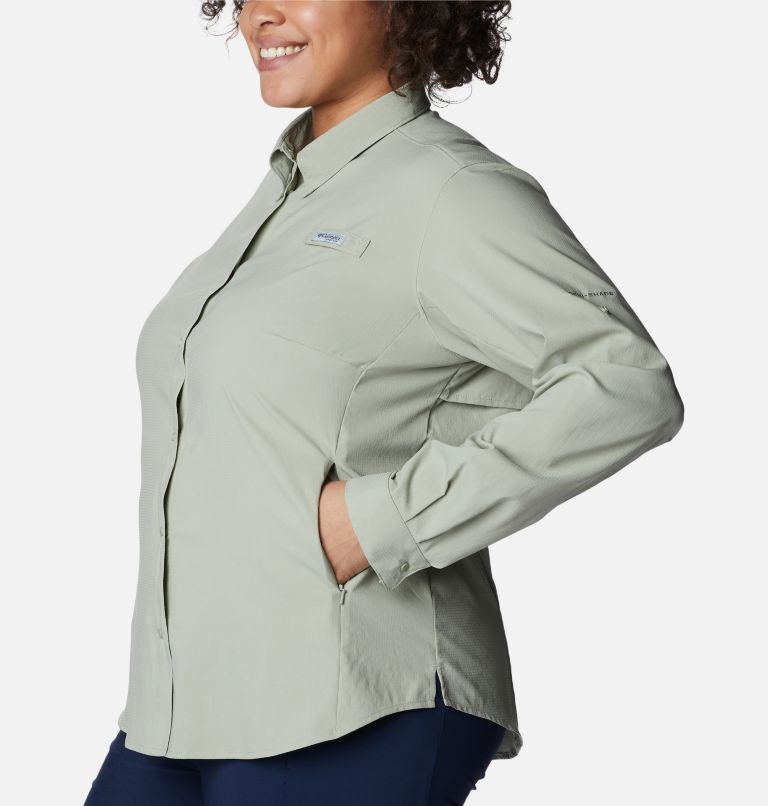 Thumbnail: Women’s PFG Tamiami II Long Sleeve Shirt - Plus Size, Color: Safari, image 3
