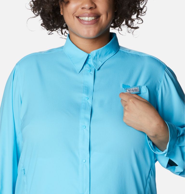 Women’s PFG Tamiami II Long Sleeve Shirt - Plus Size, Color: Atoll, image 4