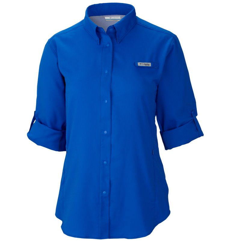 Thumbnail: Women’s PFG Tamiami II Long Sleeve Shirt - Plus Size, Color: Blue Macaw, image 3