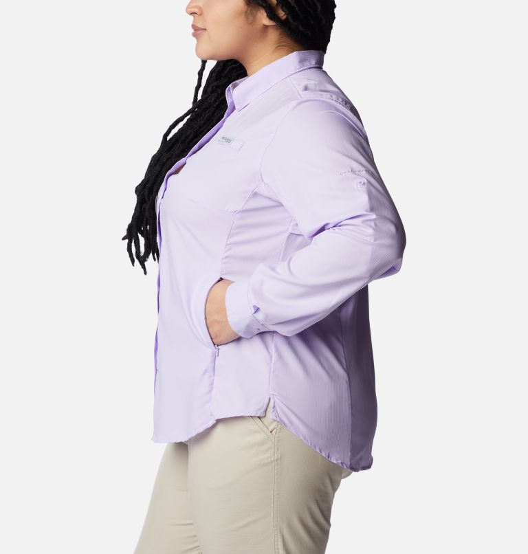 Thumbnail: Women’s PFG Tamiami II Long Sleeve Shirt - Plus Size, Color: Soft Violet, image 3