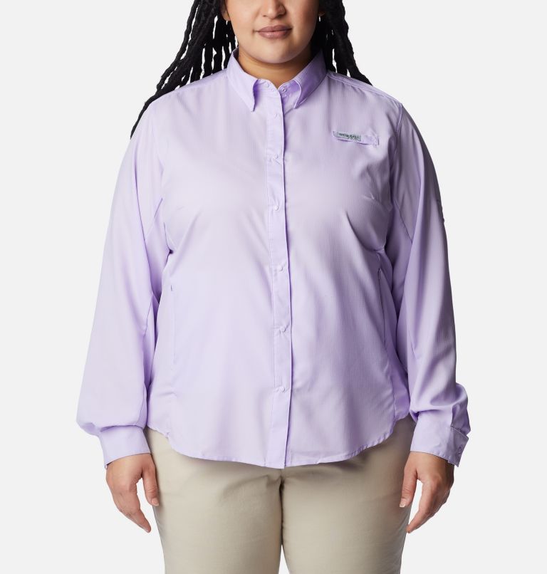 Thumbnail: Women’s PFG Tamiami II Long Sleeve Shirt - Plus Size, Color: Soft Violet, image 1