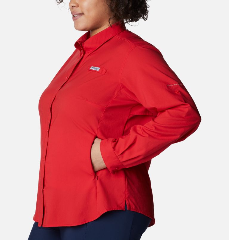 Thumbnail: Women’s PFG Tamiami II Long Sleeve Shirt - Plus Size, Color: Red Spark, image 3