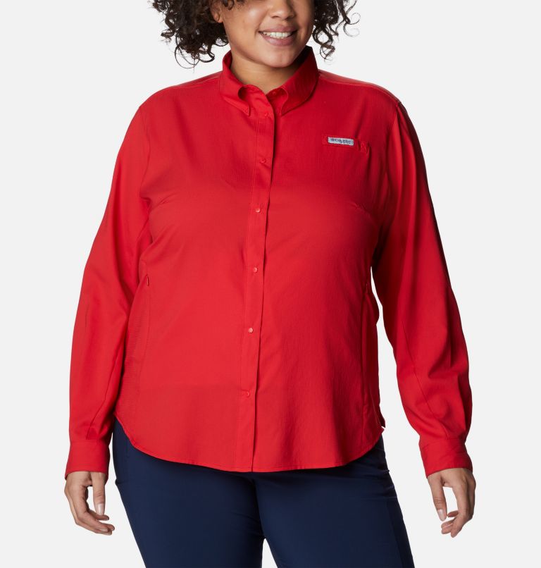 Women’s PFG Tamiami II Long Sleeve Shirt - Plus Size, Color: Red Spark, image 1