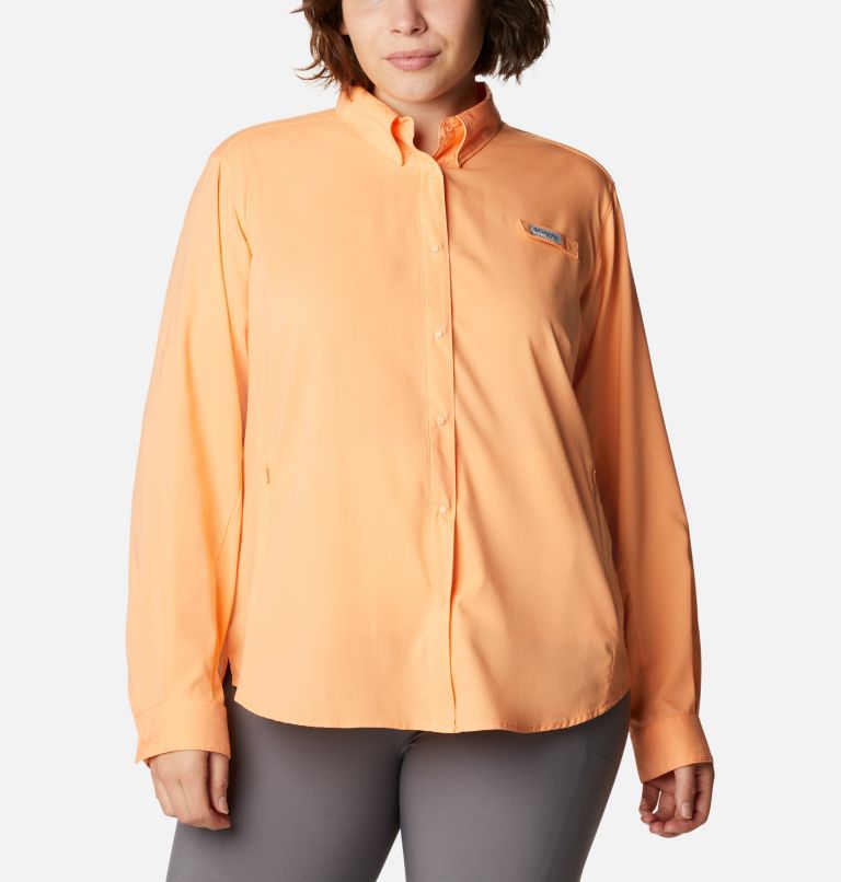 Women’s PFG Tamiami II Long Sleeve Shirt - Plus Size, Color: Bright Nectar, image 1