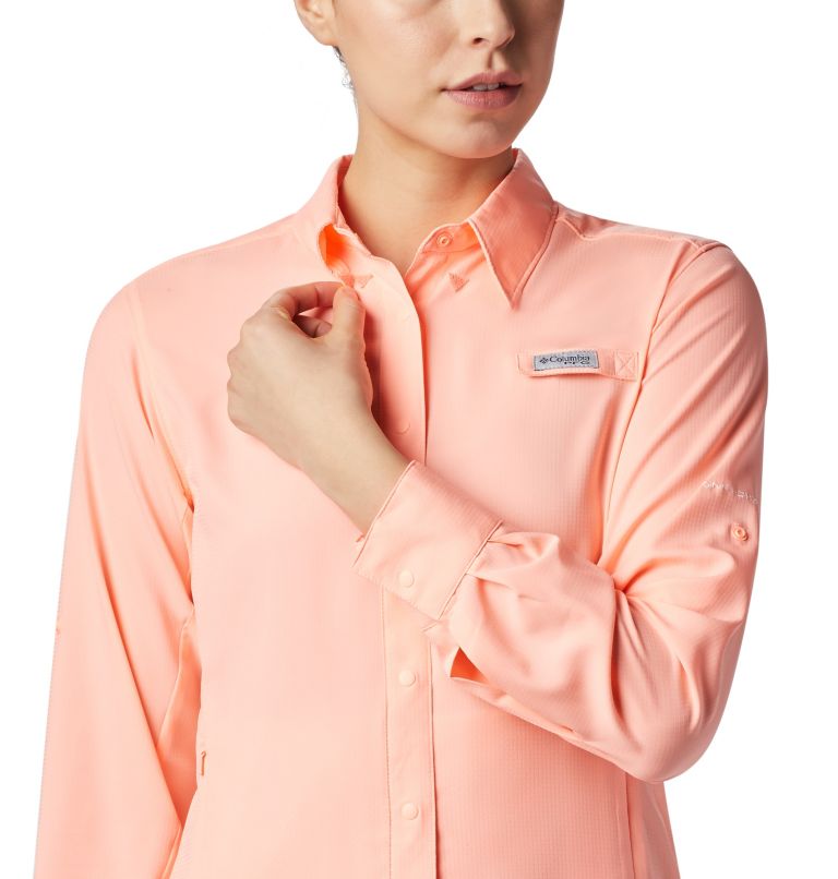 Thumbnail: Women’s PFG Tamiami II Long Sleeve Shirt - Plus Size, Color: Tiki Pink, image 3