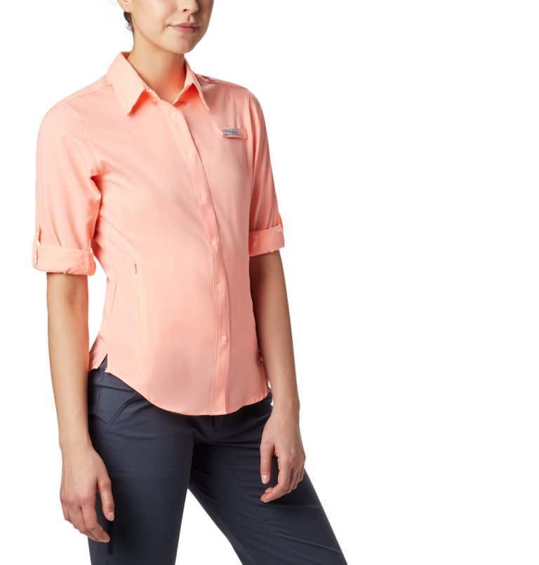 Thumbnail: Women’s PFG Tamiami II Long Sleeve Shirt - Plus Size, Color: Tiki Pink, image 5
