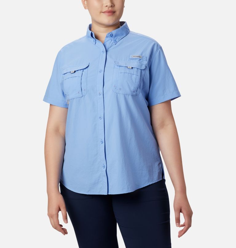 Thumbnail: Women’s PFG Bahama Short Sleeve - Plus Size, Color: White Cap, image 1