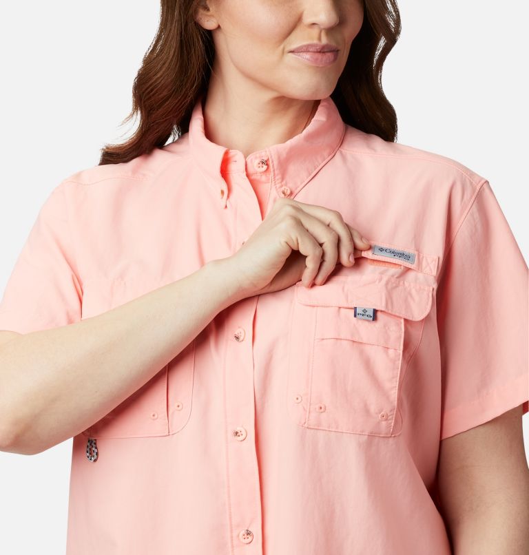 Thumbnail: Women’s PFG Bahama Short Sleeve - Plus Size, Color: Tiki Pink, image 4