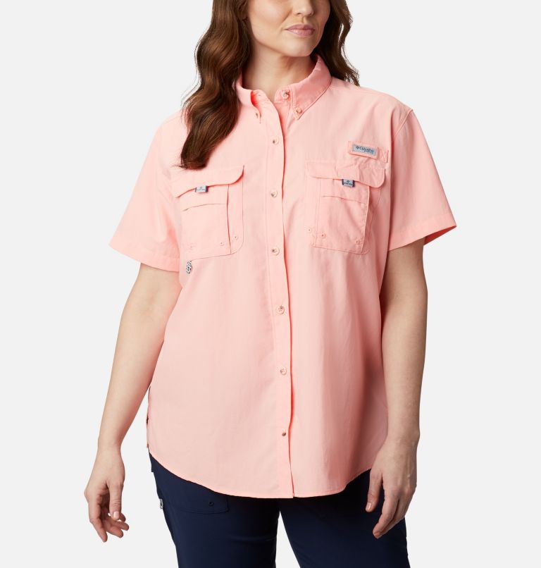 Thumbnail: Women’s PFG Bahama Short Sleeve - Plus Size, Color: Tiki Pink, image 1