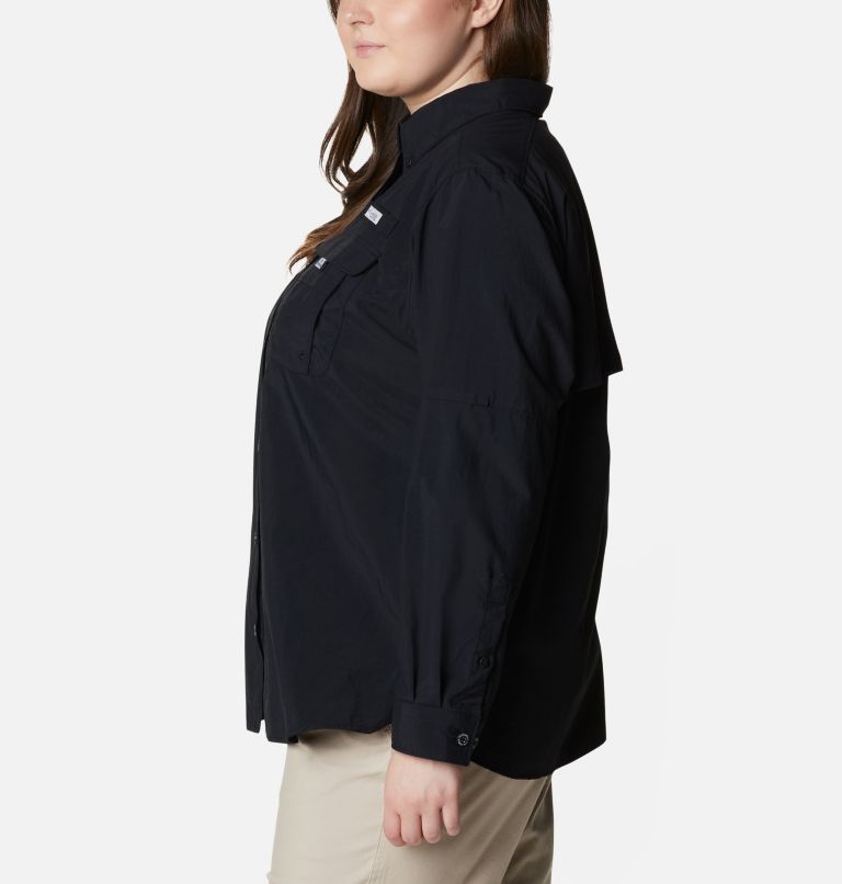 Women’s PFG Bahama Long Sleeve - Plus Size, Color: Black, image 3