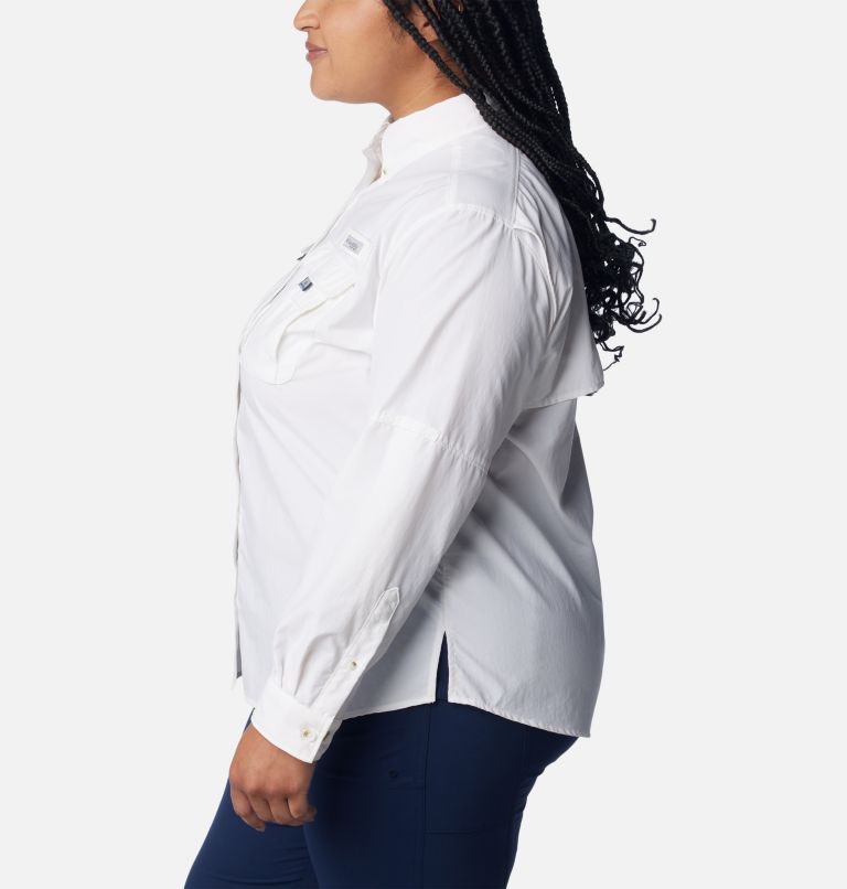 Thumbnail: Women’s PFG Bahama Long Sleeve - Plus Size, Color: White, image 3
