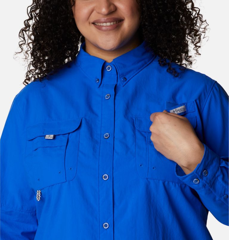Thumbnail: Women’s PFG Bahama Long Sleeve - Plus Size, Color: Blue Macaw, image 4