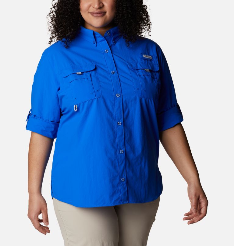 Women’s PFG Bahama Long Sleeve - Plus Size, Color: Blue Macaw, image 6