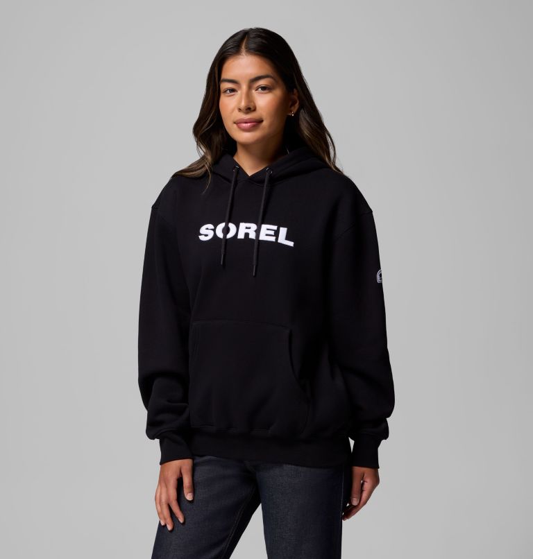 Unisex SOREL® Embroidered Hoodie, Color: Black, White, image 1