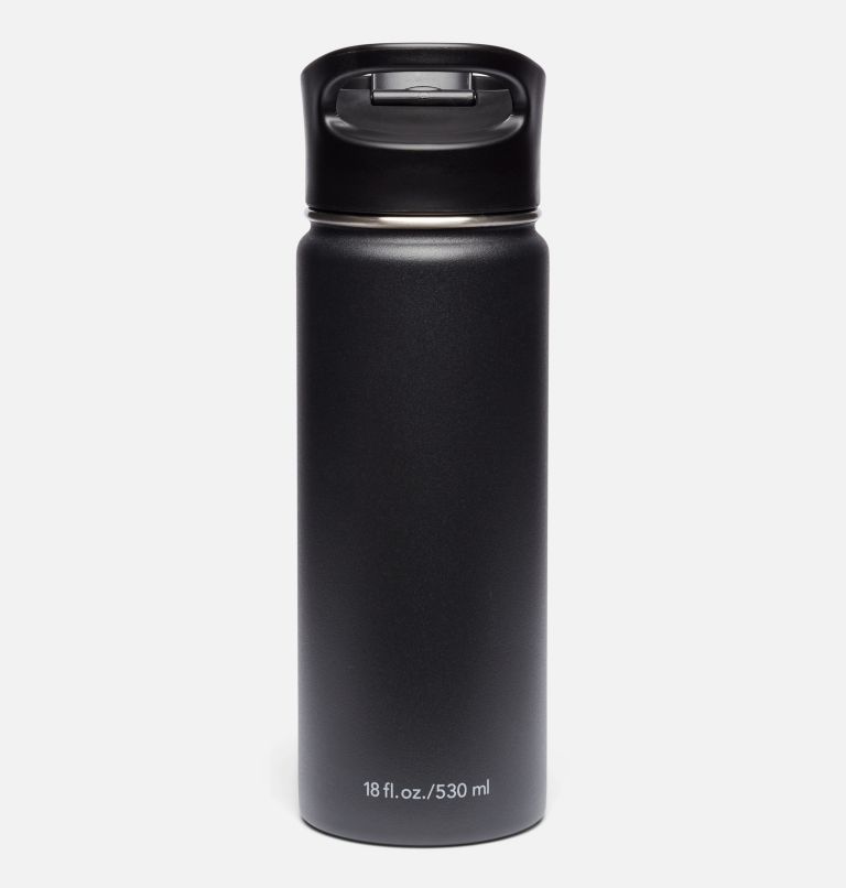 Double-Wall Vacuum Bottle with Sip-Thru Top - 18oz, Color: Black, image 2