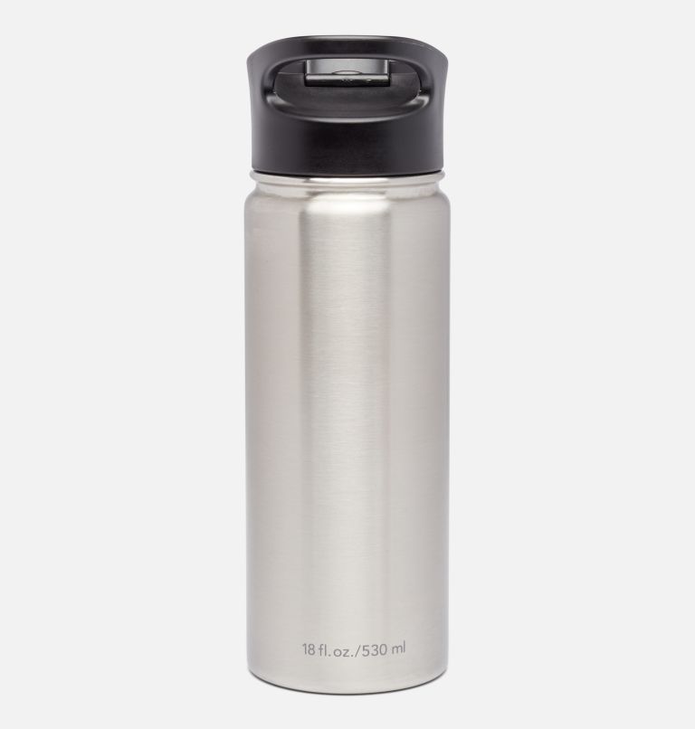 Double-Wall Vacuum Bottle with Sip-Thru Top - 18oz, Color: Grey, image 2