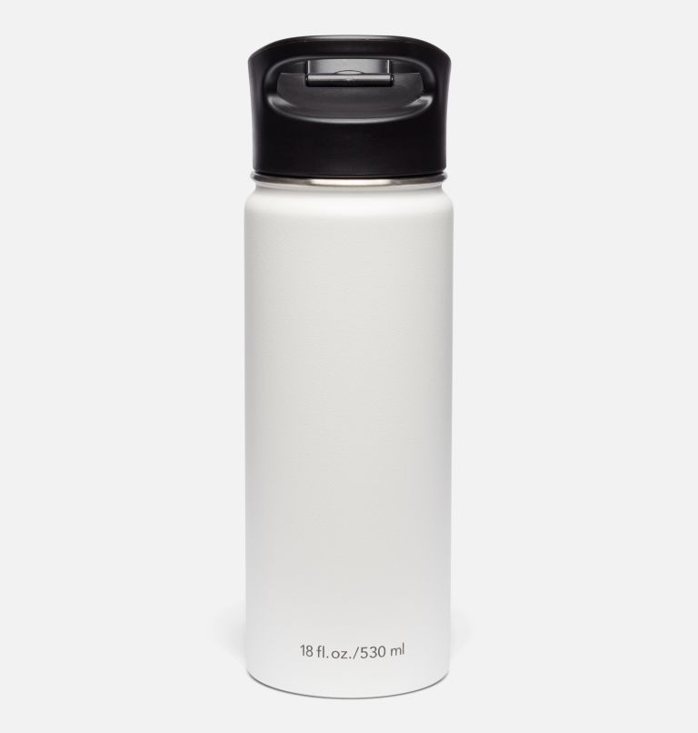 Double-Wall Vacuum Bottle with Sip-Thru Top - 18oz, Color: White, image 2