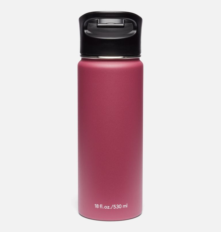 Thumbnail: Double-Wall Vacuum Bottle with Sip-Thru Top - 18oz, Color: Wine Berry, image 2